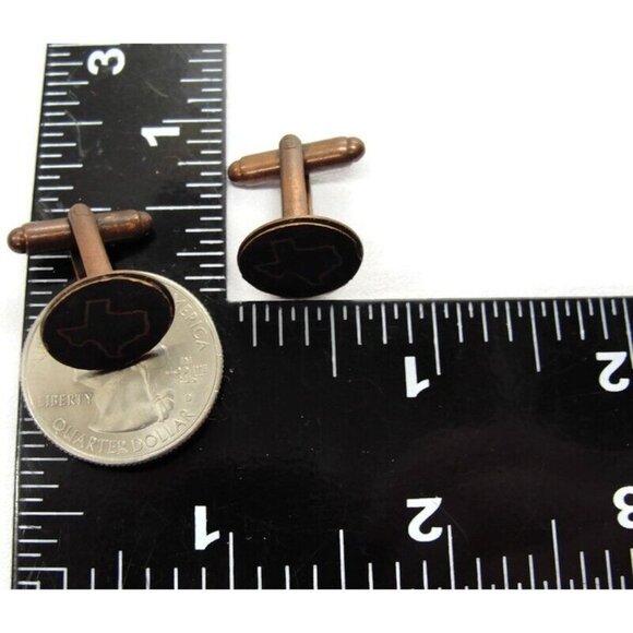 Vintage Texas Copper Cufflinks Round Shirt Accessories Wedding - Picture 9 of 11